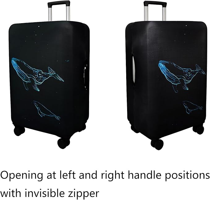 WUJIAONIAO Travel Luggage Cover Spandex Suitcase Protector Washable Baggage Covers (XL (for 29-32 inch luggage, dolphin)