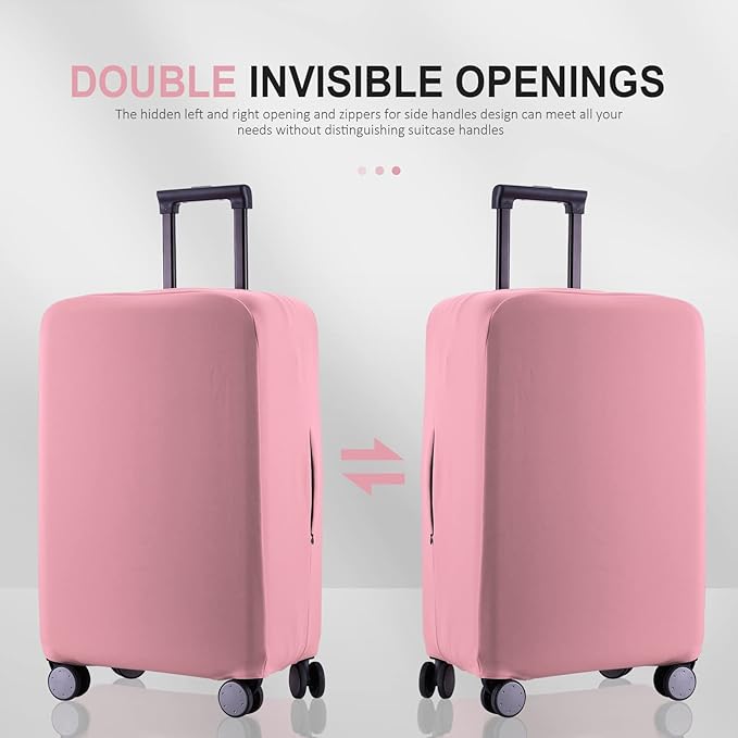 Travel Luggage Cover Suitcase Protector Scratch-Resistant Fit 19-31 Inch Suitcase, Not Included Suitcase (Pink, L(26-27 inch))