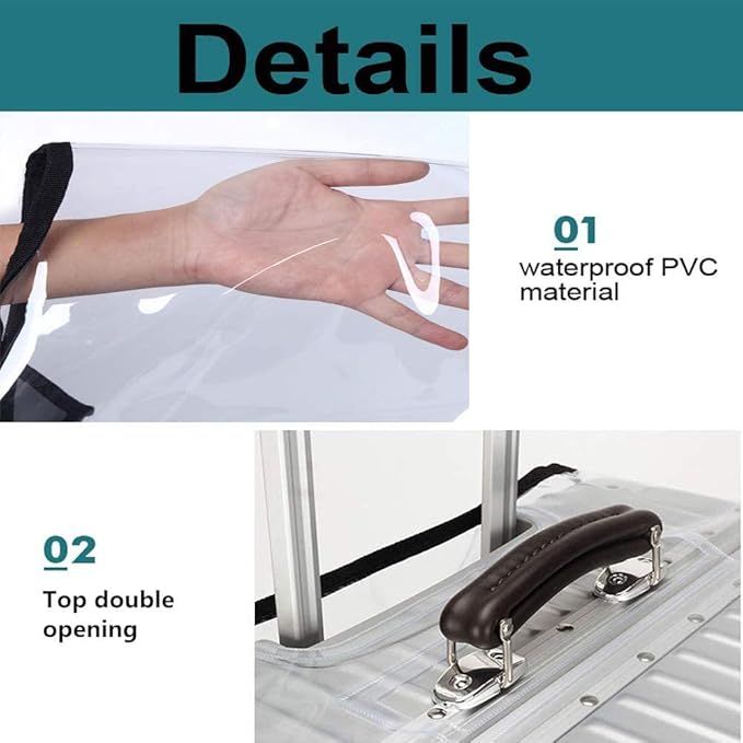 20 Inch PVC Luggage Protector Cover for TSA Approved Clear Suitcase Protector 20-21 Inch Transparent Luggage Protective Cover Case Suitable for 20"-21"