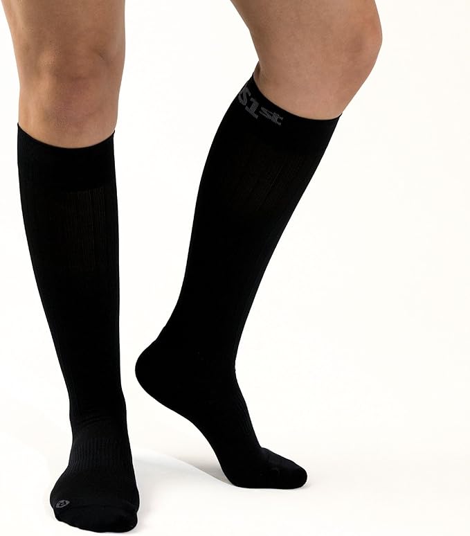 Medical Grade Compression Socks for Men & Women 15-20 mmHg by OrthoSleeve (Black, Small)
