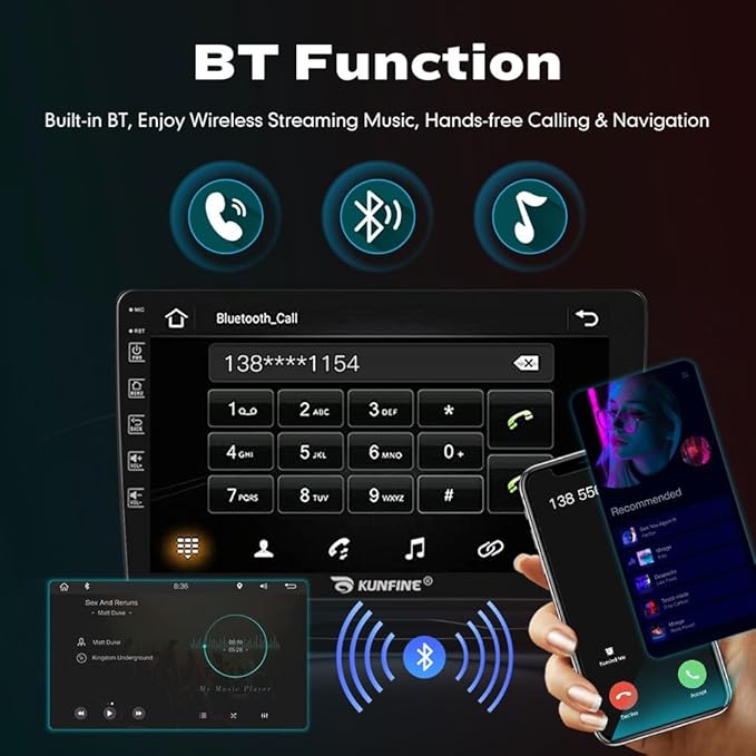 Kunfine Car CarPlay Android Auto Navigation Stereo GPS Radio Reverse Camera Display 9" IPS Touchscreen Headunit Tablet Pad Media Player for Subaru Forester 2007-2013, if Applicable Quad Core 2G+32G