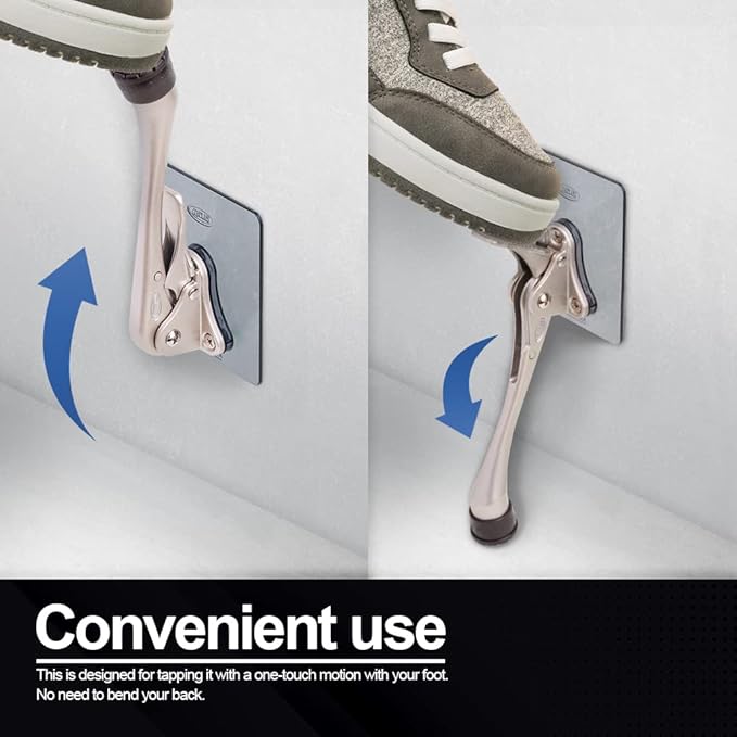 One-Touch Doorstop Adhesive Bracket (Satin Nickel, 6inch x 1pack)