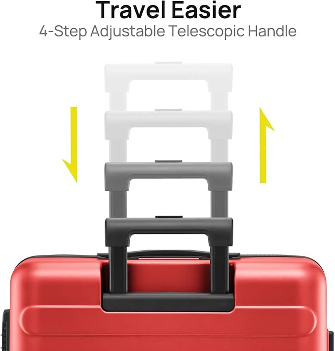 Carry on Luggage 22 X 14 X 9 Airline Approved, 20 Inch Luggage for 3-5 Days Travel, Double Spinner Wheels, 100% Hardshell PC, TSA Lock (06-Raspberry (Basic), Carry-On 20-Inch)