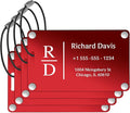 Luggage Tags for Suitcases 4 Pack: Personalized Luggage Tags for Backpacks & Bags Tags with Coustomizable Texts (Red)