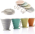 ME.FAN Silicone Collapsible Travel Cup - Silicone Folding Camping Cup with Lids - Expandable Drinking Cup Set - Portable, Graduated [9.22oz]