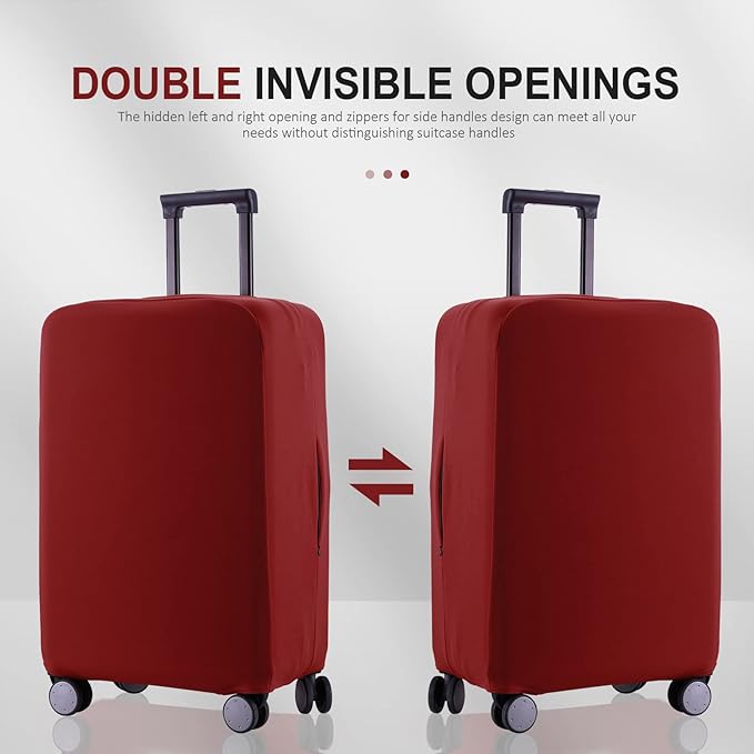 Travel Luggage Cover Suitcase Protector Scratch-Resistant Fit 19-31 Inch Suitcase, Not Included Suitcase (Claret, S(19-21 inch))