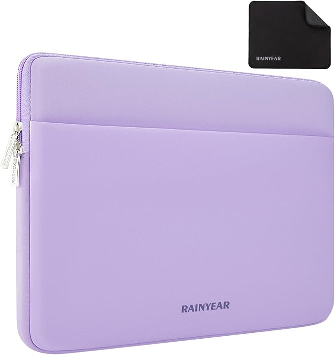 RAINYEAR Laptop Sleeve Case 13.3 Inch, Protective Portable Case with Front Pocket, Briefcase Handbag Laptop Bag Compatible with MacBook Air/Pro 13-13.3 inch, MacBook Pro 14 inch, Purple