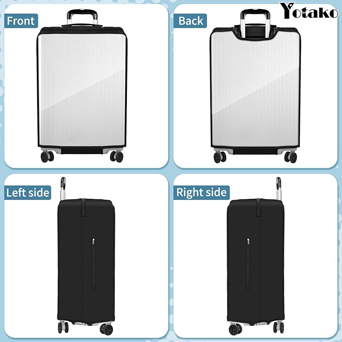 Yotako Upgraded Zippered Transparent PVC Suitcase Cover, No Disassembly Required Clear Luggage Protector for Suitcase Luggage Protector Cover 20''