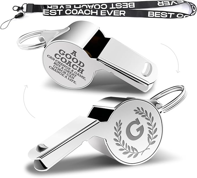 Letters Coach Gifts, Whistle for Coaches, Whistle Emergency, Thank You Coach Gifts, Coaches Whistle with Lanyard Cheer Coach Gift for Men Women Teachers Referees School Sports Coach Outdoor, Letter G