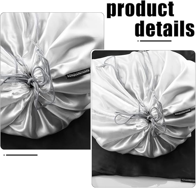 6 Pack Dust Bags for Handbags Silk Dust Cover Bag for Handbags Purses Shoes Boots, Silk Dustproof Drawstring Bag Travel Storage Pouch (White, 19.6 × 15.7 in)