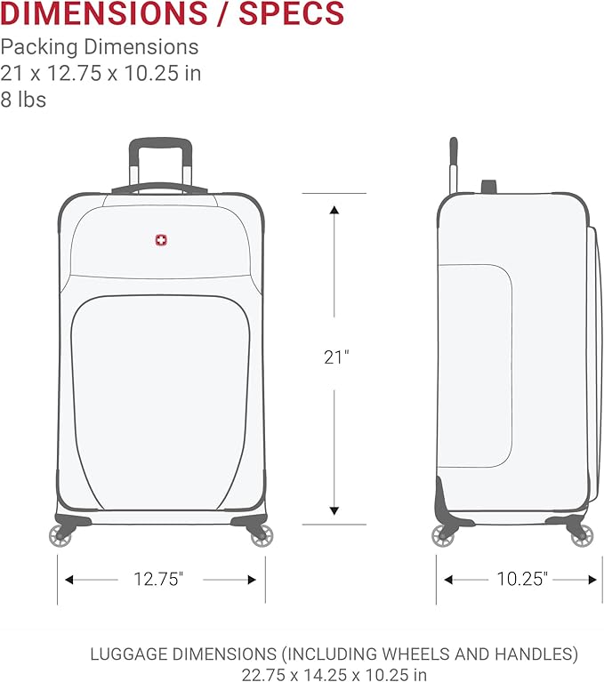 SwissGear Sion Softside Expandable Luggage, Blue, Carry-On 21-Inch