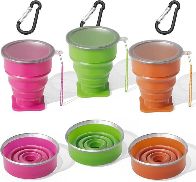 Collapsible Cup- Silicone Foldable Cups Expandable Folding DrinkingCup -Reusable Portable Mugs-Cup For Travel, Camping, Hiking, Survival, Car, Picnic, Beach, Holiday Vacation, Outdoor Sports Rose