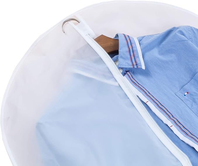 Garment Bags for Hanging Clothes, Clear Plastic Closet Storage Covers with Cedar Balls, 24" x 40", 6 Pack