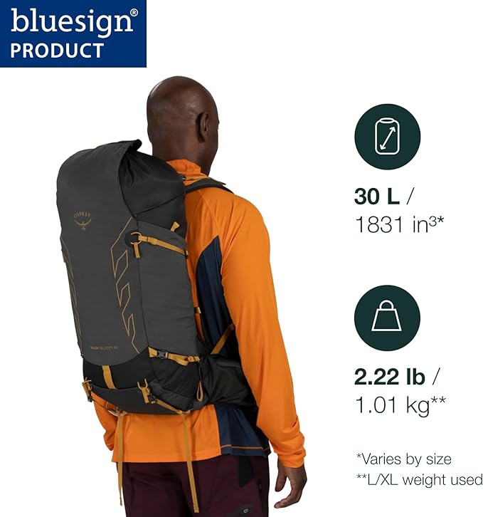 Osprey Talon Velocity 30L Men's Hiking Backpack, Matcha Green/Lemongrass, S/M