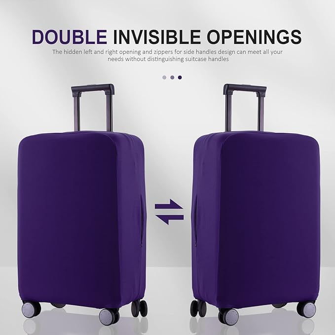Travel Luggage Cover Suitcase Protector Scratch-Resistant Fit 19-31 Inch Suitcase, Not Included Suitcase (Purple, S(19-21 inch))