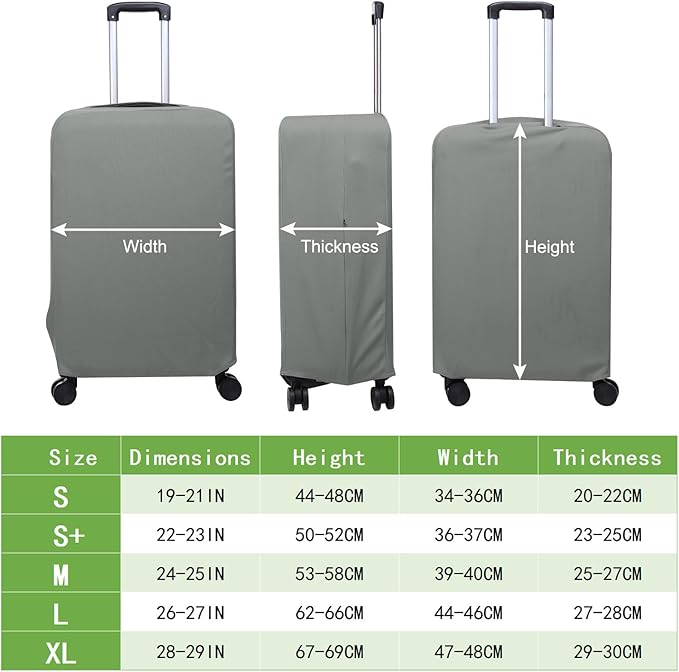 PATIKIL Luggage Cover, Suitcases Covers Elastic Carry on Cover Protector Washable Scratch-Resistant Fits 26-27 Inch Luggage for Travel Business Trips, Gray