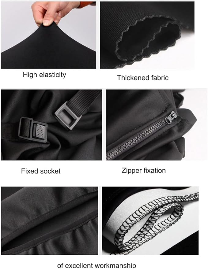 MosaiRudo Thicker Luggage Cover Elastic Suitcase Cover Protector Fits 18-32 Inch Suitcase Travel Accessories (Black, S)