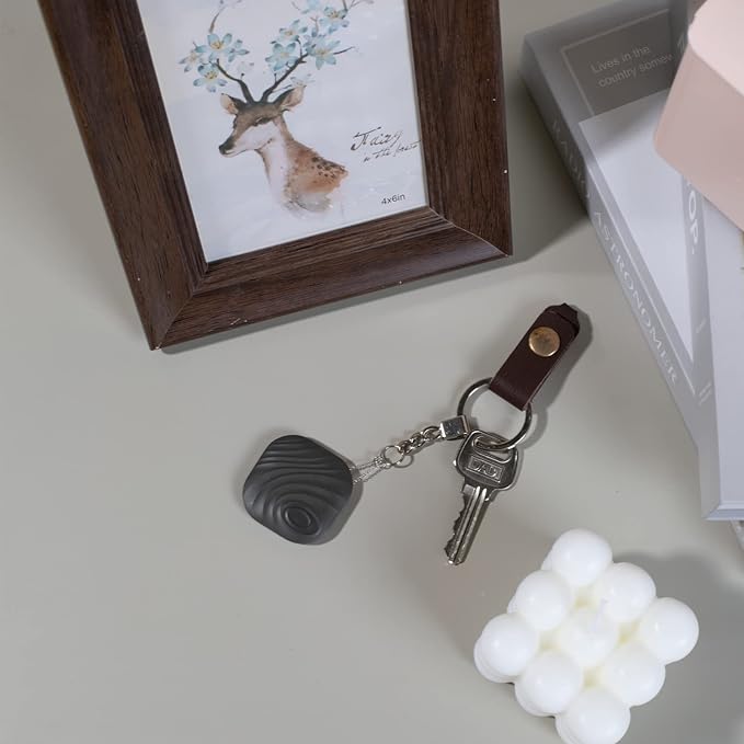 Smart Key Finder - Only iOS(Not for Android) - Bluetooth Smart Key Tracker Tag - Work for Apple Find My - Keep Track of The Items That Matter Most (4-Coffee)