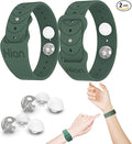 Motion Sickness Bands Anti Nausea Acupressure Wristband Sea Sickness Wristbands Nausea Bands Natural Relief Motion & Morning Sickness（1 Pair Pine Green）
