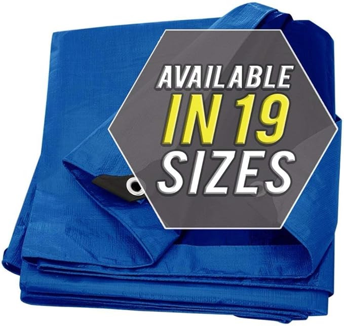 Large Waterproof Tarp - Heavy Duty 5 Mil Thick Poly Tarpaulin Ideal for Canopy Tents, Boats, RV or Pool Covers - Multipurpose Protective Tarps with Grommets for Indoor and Outdoor Use | 30' x 30'