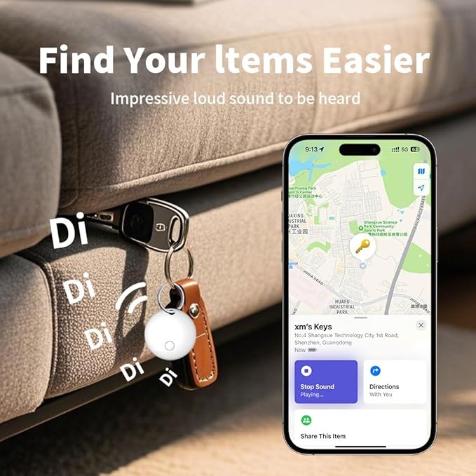 4 Pack Smart Tag Tracker Works with Apple Find My, IP65 Waterproof and Replaceable Battery, Bluetooth Tracker Item Locator for Key Pet Wallet Backpack Luggage, White (iOS 14.6 or Above)
