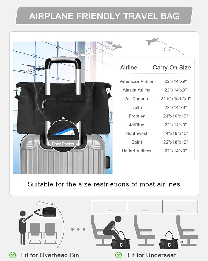 Initial Travel Duffel Bag Sports Gym Bag for Boys Teen Birthday Gifts,Black Personalized Weekender Bag Carry On Tote Bags for Men,Waterproof Overnight Luggage Bag Airplane Travel Essentials(Letter C)