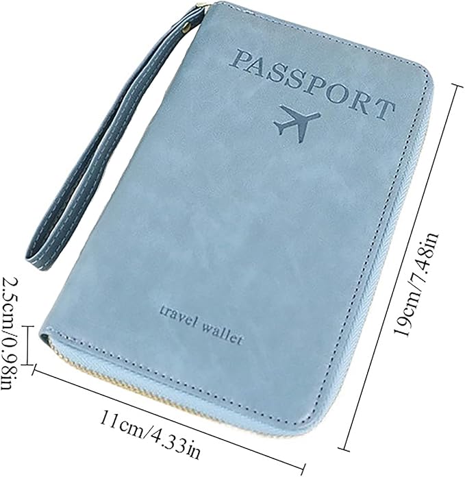 Rowgins Rfid Blocking Passport Holder Wallet, Rowgins Rfid Passport Holder with Zipper, PU Leather PassportHolder for Travel (BROWN)