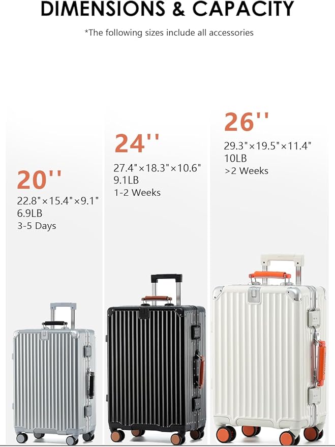 HotWay 26 Inch Hardside Checked Luggage with Leather Handle, PC Zipperless Suitcase with Spinner Wheels and TSA Locks, Lightweight Checked Luggage for Travel, White
