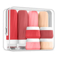 Travel Bottles for Toiletries 8 Pack, Travel Size Toiletries, Tsa Approved Travel Size Containers 3oz, with Travel Essentials Clear Bag, Leak Proof Silicone Squeezable Creams Jars