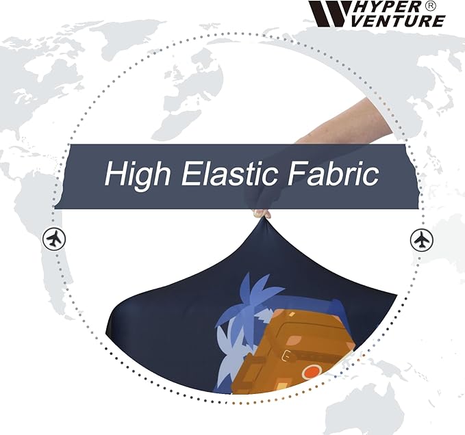 HYPER VENTURE Washable Luggage Cover - Fashion Suitcase Protector Fits 31-32 Inch Luggage (Journey, XL)