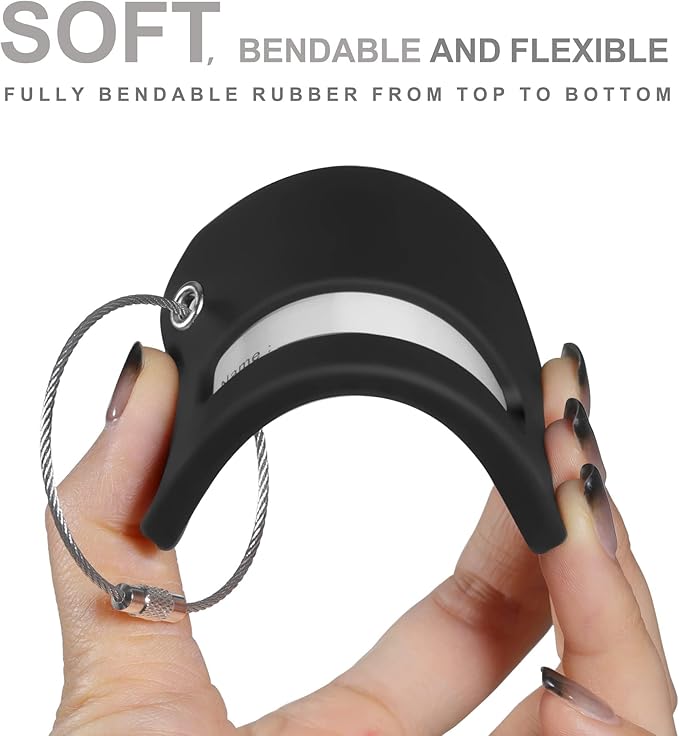 8 Pcs Luggage Tags for Suitcases, 26 Initial Letter Travel Luggage Baggage Identification Labels ID Tags Fully Bendable Tags with Stainless Steel Loop (Letter C, Black)