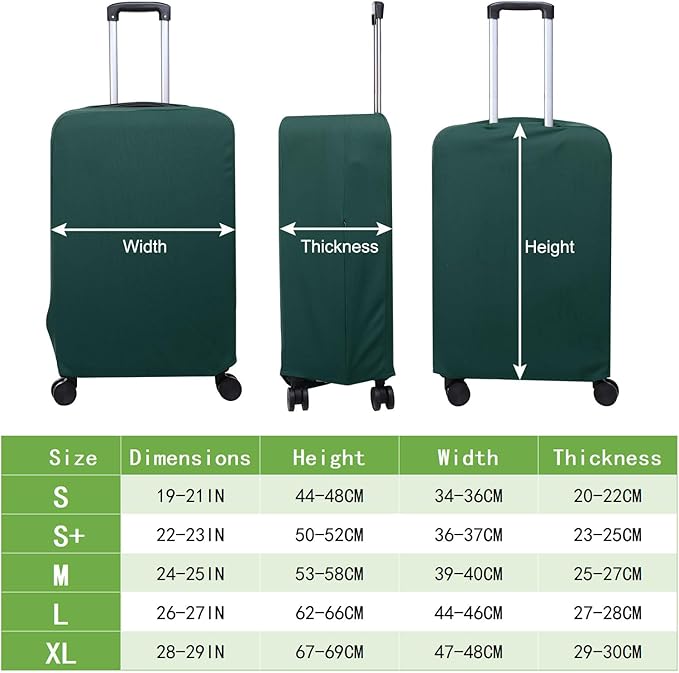 PATIKIL Luggage Cover, Suitcases Covers Elastic Carry on Cover Protector Washable Scratch-Resistant Fits 28-29 Inch Luggage for Travel Business Trips, Dark Green