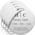 Stainless Luggage Tags for Suitcases 4 Pack: Metal Personalized Luggage Tags for Backpacks & Bags with Customizable Texts (Silver)