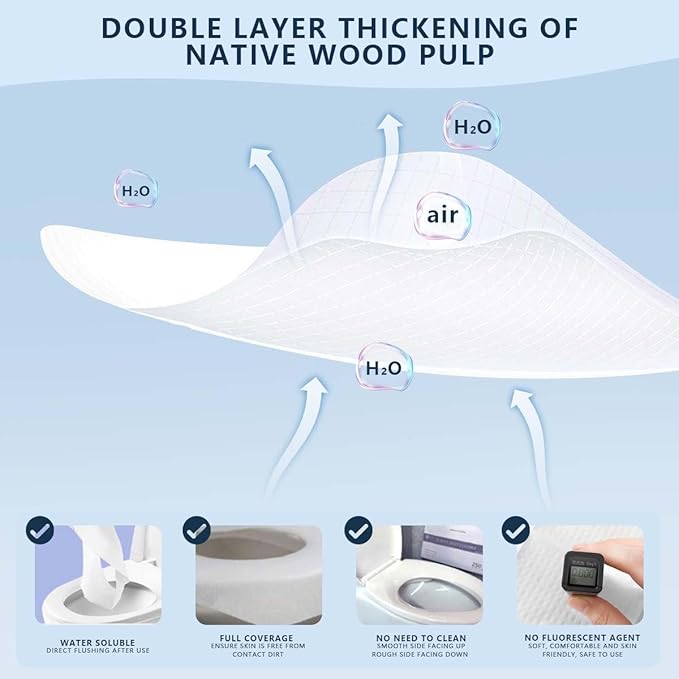 2 Pack (500 Pieces) Disposable Toilet Seat Covers Flushable Paper Toilet Seat Cover for Bathroom, Hotels, Travel, Kids or Adults