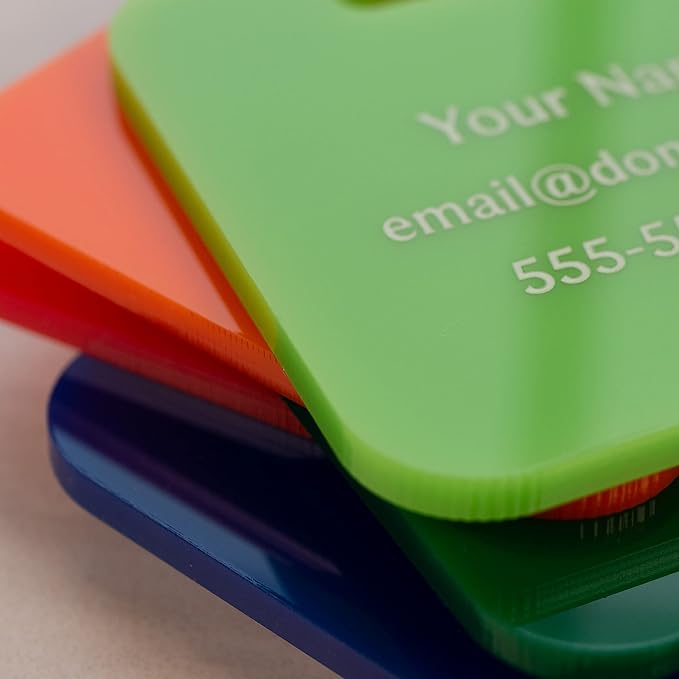 Custom Luggage Tags (3 or 6 Pack) - Personalized Unique Suitcase & Backpack Travel, Durable, Waterproof & Heavy Duty (Lime)