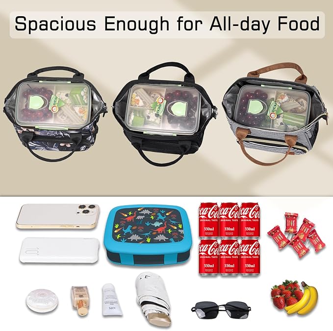 Small Lunch Bag Lightweight Insulated Lunch Box for Women Work Portable Soft Cooler for Picnic Travel Road Trips, Loncheras para Mujer, Stripes