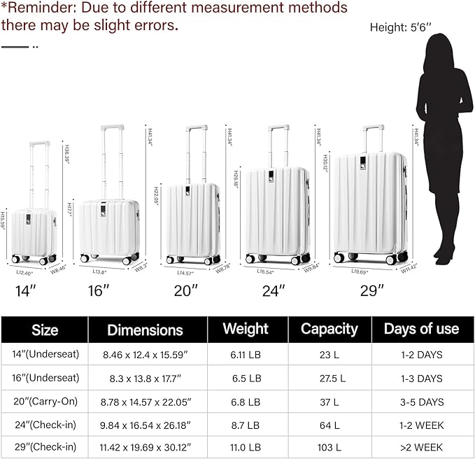 Hanke Luggage Sets 3 piece Carry On Luggage with Wheels PC Hard Shell Suitcases Lightweight Checked Tsa Luggage Extra Large Travel Suitcase Woman Men 20/24/29 Inch （Purple）