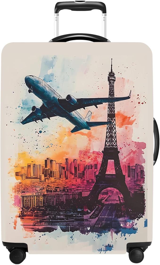 Luggage Cover Washable Suitcase Protector Anti-scratch Suitcase cover Fits 20-34 Inch Luggage (Tower-2, XL(32-34inch suitcase))