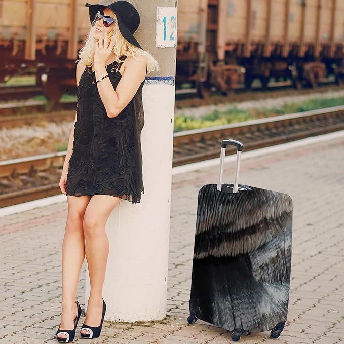 24 Inch PVC Luggage Protector Covers for TSA Approved Clear Suitcase Cover Protector Transparent Luggage Protective Cover Set (Painting, Suitable for 23"-24")