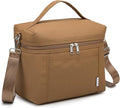 NOL Natural Organic Lifestyle Insulated Lunch Bags for Women Cooler Bag Lightweight Nylon Waterproof Lunch Box For Work (Small, Brown)