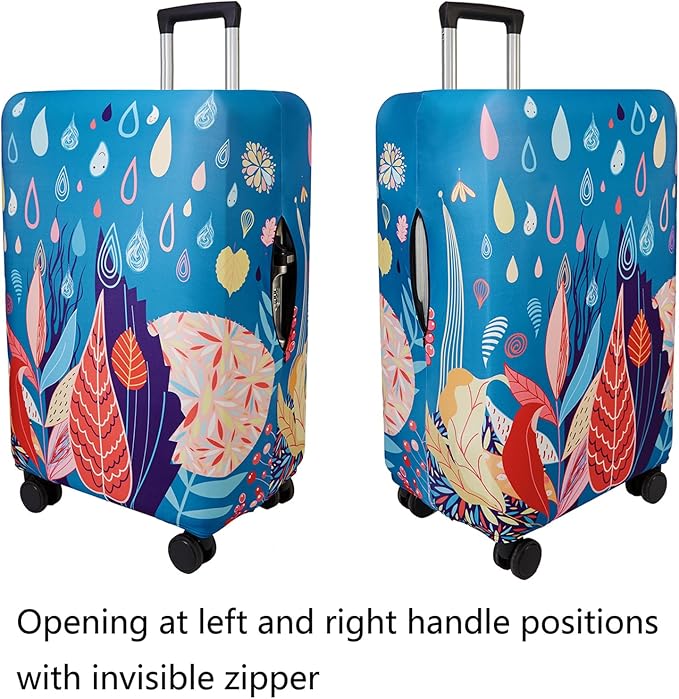 WUJIAONIAO Travel Luggage Cover Baggage Suitcase Cover Protector Skins 18-32 Inch (rainy season, M (for 22-24 inch luggage))