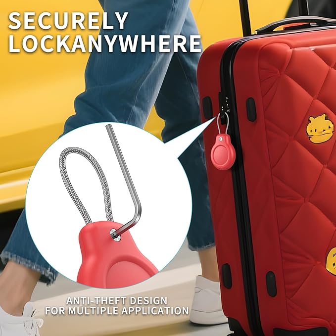 SPGUARD Compatible with Apple AirTag Waterproof Hidden 8 Pack Secure Holder with Wire Cable, Ultra Durable Anti-Lost Protective Case Air Tag Accessories Men Women's Keyrings & Keychains Luggage tag