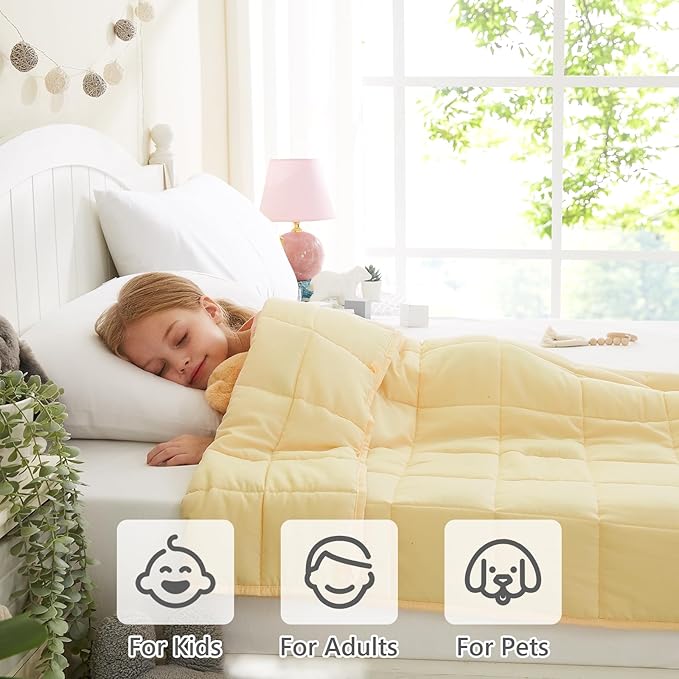 L'AGRATY Weighted Blanket - 36"x48" 5lbs Weighted Blanket Microfiber Material with Glass Beads Small Blanket for All-Season Summer Fall Winter Soft Thick Blanket