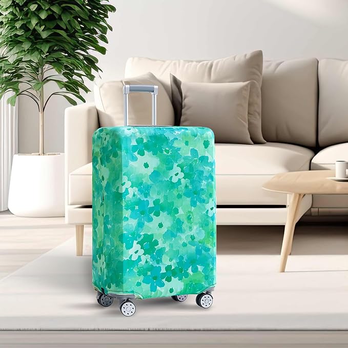 Travelkin Luggage Covers For Suitcase Tsa Approved,Suitcase Cover Protector Fit 18-32 Inch Luggage (Blue Floral, XL)