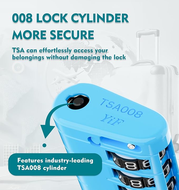 ANVIL TSA Approved Luggage Locks – High Security TSA008 Combination Travel Locks with Inspection Indicator for Suitcases and Backpacks. (2, Bule)