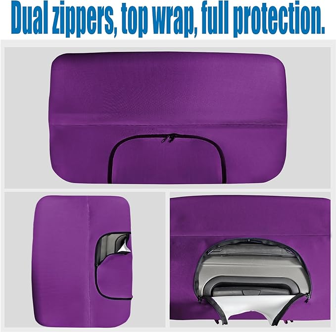 Travel Luggage Cover Thicker Spandex Suitcase Protector Elastic Washable Baggage Covers (S (for 19-20 inch luggage), Purple Eye)