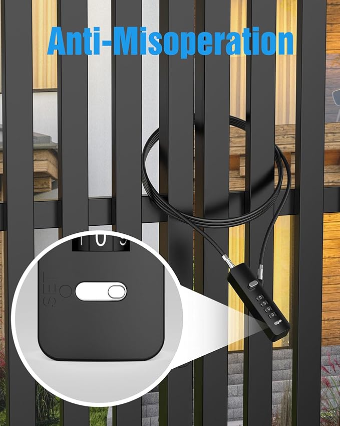 Combination Lock, 4-Digit Steel Cable Locks with Code, Locks for Lockers with 3 Lengths Cables for Bikes, File Cabinets, Wardrobes, Small Fences, Refrigerator Door (Black-1pc)