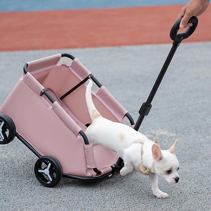 Dog Stroller 4 Wheels Folding Dog Cart Pet Stroller for Travelling Shopping Walking Playing for Small Dogs Cats (Black)