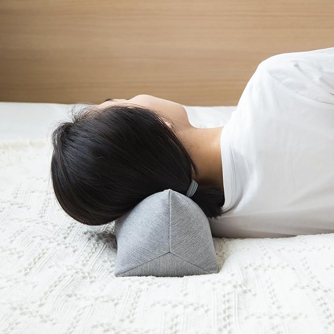 Buckwheat Neck Support Pillow Cervical Neck Cylinder Bolster Pillow,Buckwheat Hulls Adjustable Roll Pillow,Neck Pain Relief for Back and Side Sleepers Round Pillows for Lunch Break Grey, 6*15 inch