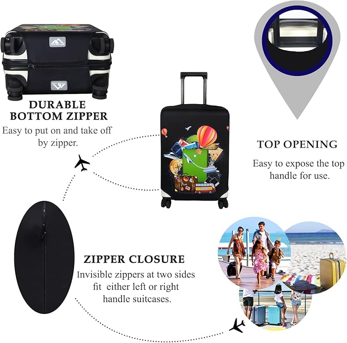 Explore Land Luggage Cover Suitcase Protector Fits 27-30 Inch Case (Travel, L)